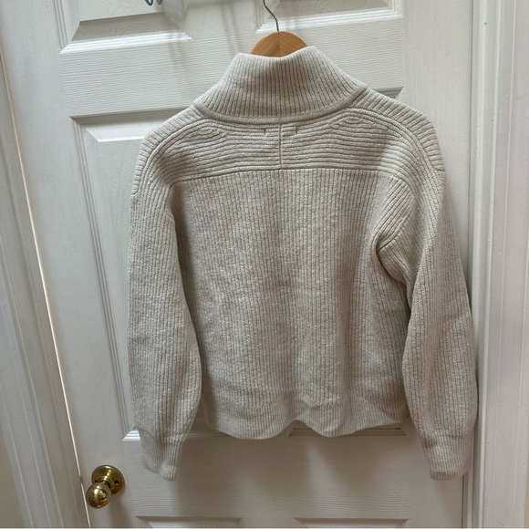 Quince Australian merino wool Half-Zip Ribbed Pullover Sweater Cream m medium - Picture 7 of 7